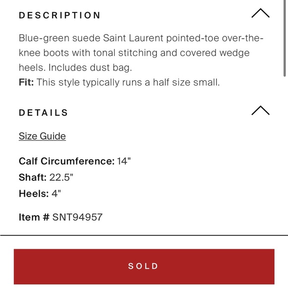 Saint Laurent Suede Over-The-Knee Boots - Picture 4 of 8